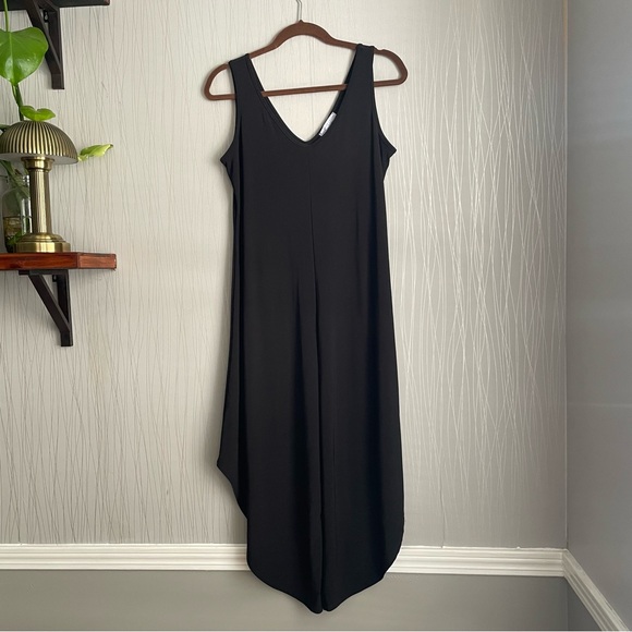 Annalee + Hope Sleeveless Wide Leg Angled Hem Jumpsuit Small Black - Picture 2 of 9